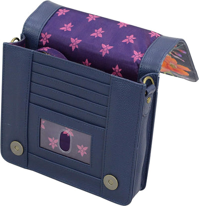 Anuschka Kleine Handbemalte Messenger Bag aus echtem Leder Moonlit Meadow, Moonlit Meadow