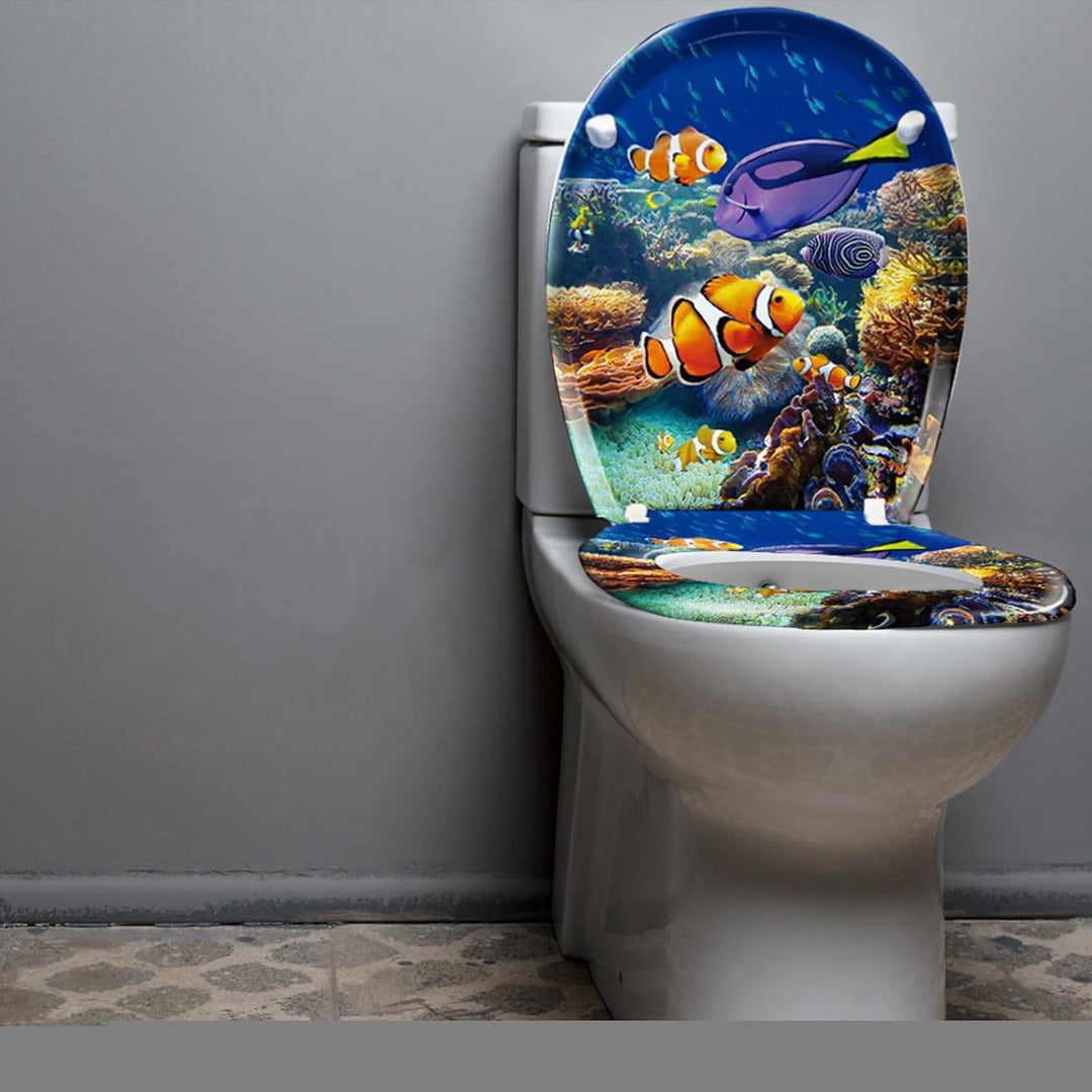 WC-Sitz Toilettendeckel mit Soft-Close, Duroplast & Edelstahl, Antistatisch & Antibakteriell, Abnehm