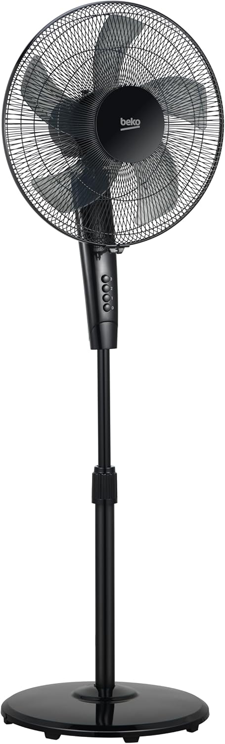 Beko - EFS5100B - Standventilator, 45 W, 3 Geschwindigkeiten, Höhe und Neigung verstellbar - Schwarz