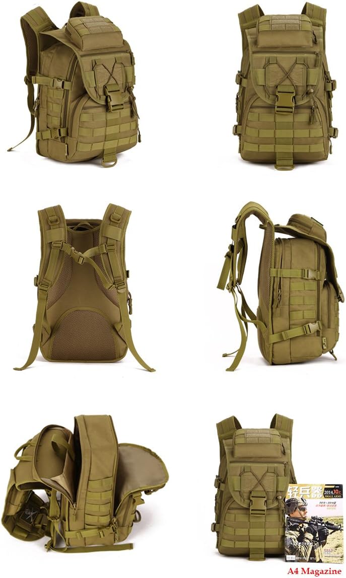 Taktischer Rucksack, 40 l, Trekking-Rucksack, wasserabweisend, Militär, Armee, Kampfrucksack, MOLLE,