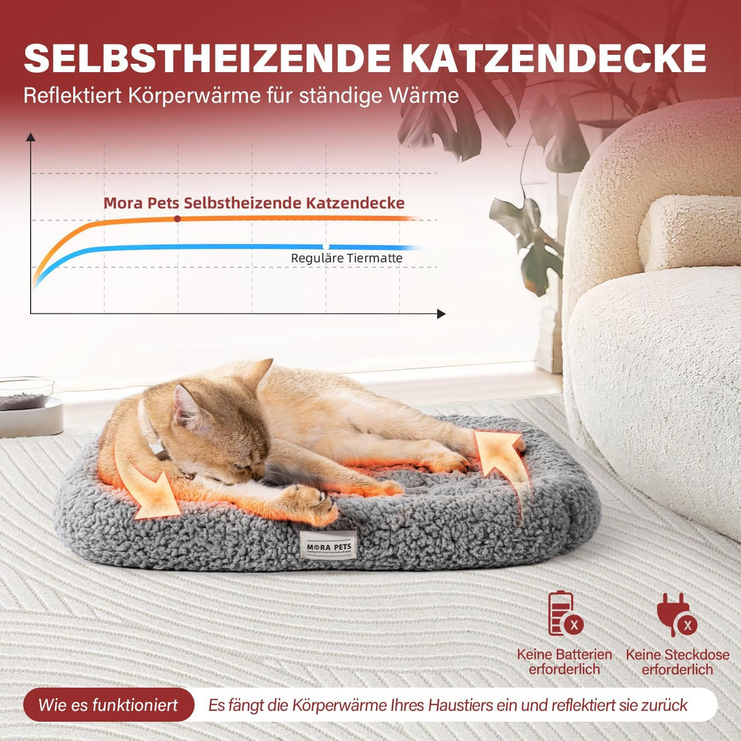 Mora Pets Selbstheizende Katzendecke Selbstwärmend Ohne Strom Wärmedecke Katze Waschbare Heizdecke H