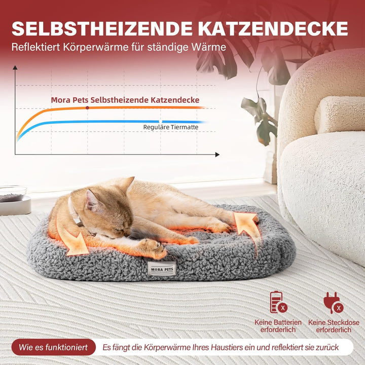 Mora Pets Selbstheizende Katzendecke Selbstwärmend Ohne Strom Wärmedecke Katze Waschbare Heizdecke H