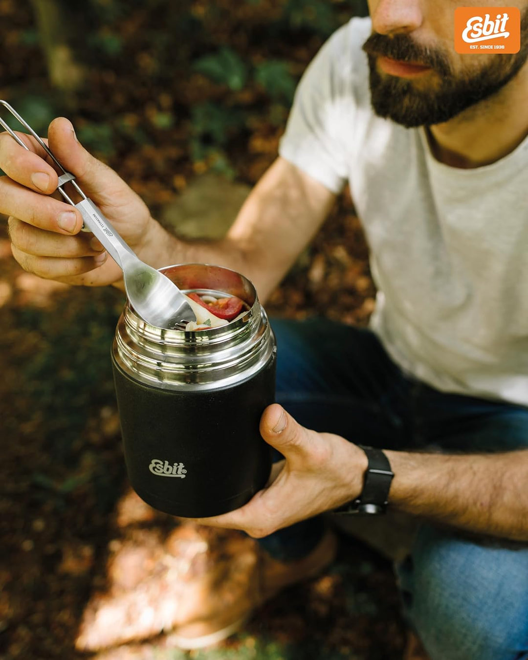 Esbit Thermobehälter Classic für Speisen - Warmhaltebehälter 500 ml in Schwarz - aus Edelstahl für w
