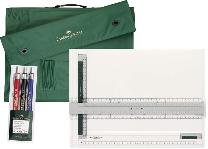 Faber-Castell Zeichenplatte A3 + Tragetasche A3 + 3er Set Druckbleistifte