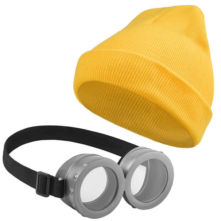 Balinco Cartoon Set Kostüm-Accessoire, Lustige Beanie mit Augen & Spassbrille, Unisex Comic-Look, Kl