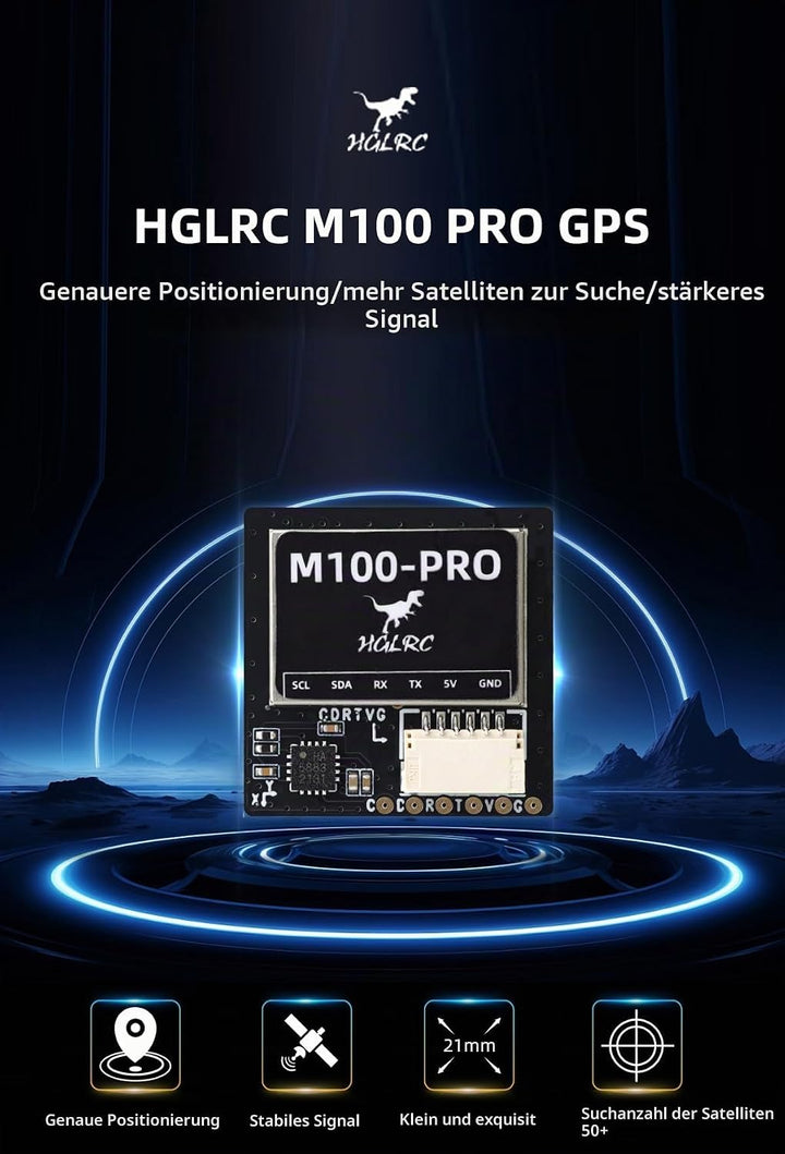 HGLRC M100 Pro GPS-Modul - Hochpräzises GPS mit GLONASS/Beidou-Unterstützung, Ultraleicht und Kompak