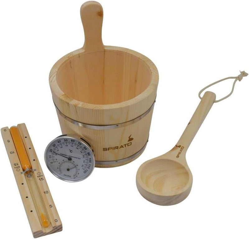 Sauna Zubehör Set Saunakübel mit Einsatz, Aufgusskelle etc.
