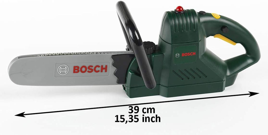 Theo Klein 8430 Bosch Kettensäge | Batteriebetriebene Spielzeugsäge mit realistischem Sägegeräusch u