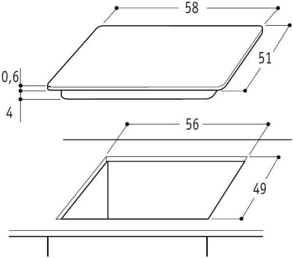 Whirlpool AKM9010NE Platte – Platten (integriert, Keramik, Glaskeramik, schwarz, drehbar, oben recht