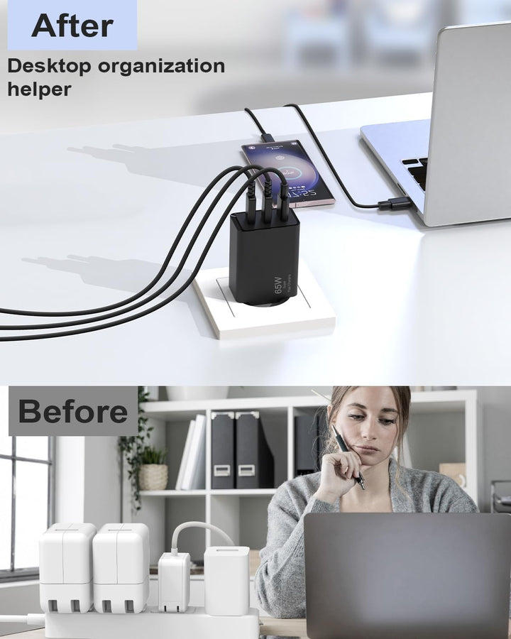 65W USB C Schnellladegerät für Samsung Galaxy S25 Ultra,S25+,S24 Ultra,S24+,S23 Ultra,A56,A36,Tab 10