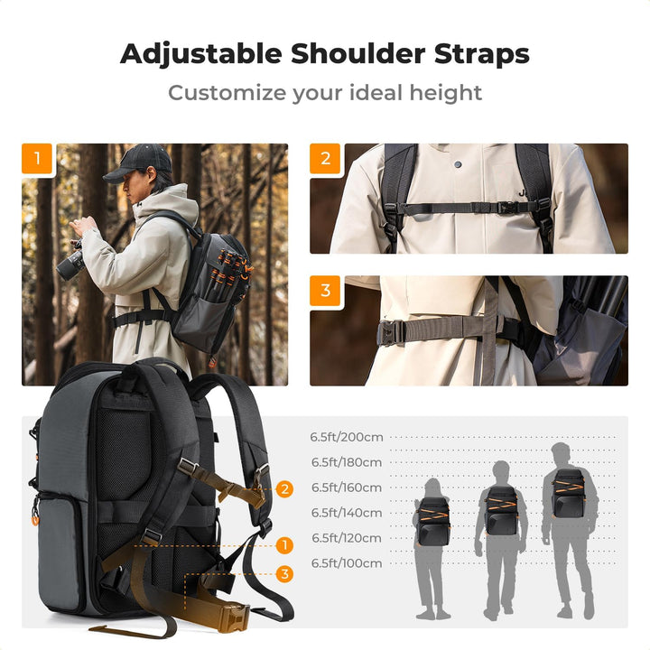 K&F CONCEPT Professionelle Kamerarucksack 25L,Grosse Fotorucksack Wasserdichte, Camera backpack für