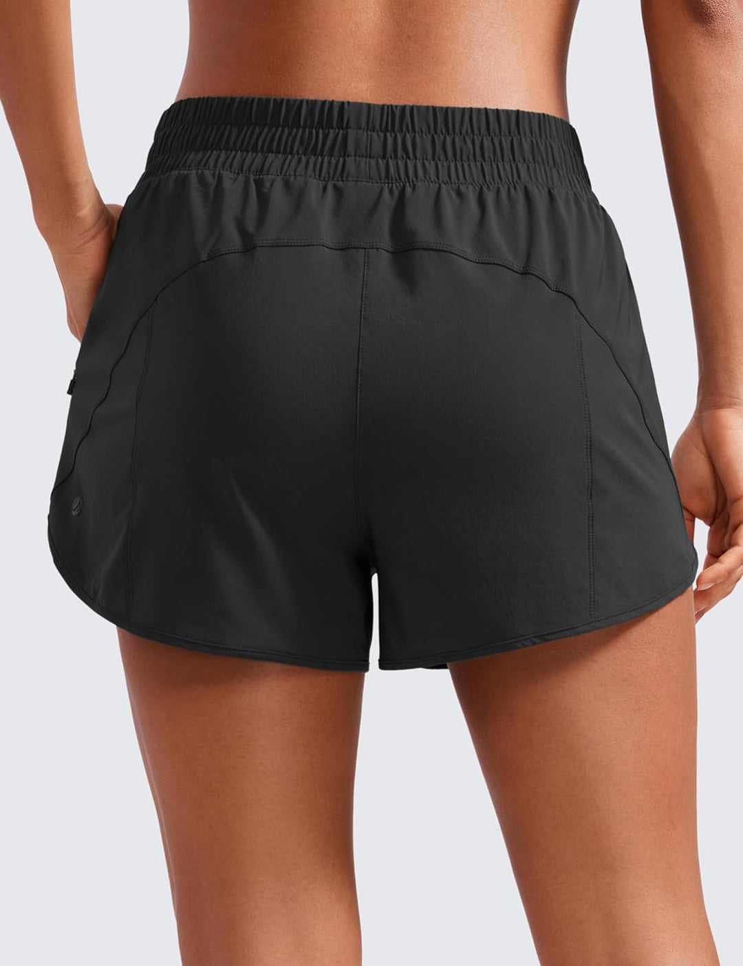 CRZ YOGA Damen Kurz Sporthose Laufhose High Waist Fitness Sport Shorts Kurze Hose mit Reissverschlus