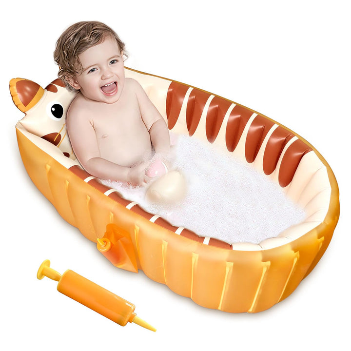 Aufblasbare Badewanne, Kinderbadewanne, Rutschfester Babypool zum Sitzen, Faltbarer Duschbecken für