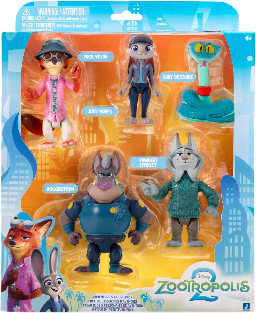 Disney "Zoomania 2" ZOTP0065 - Abenteuer 5er Pack - 3 Figuren und 2 Undercover-Charaktere 7,5 cm - C