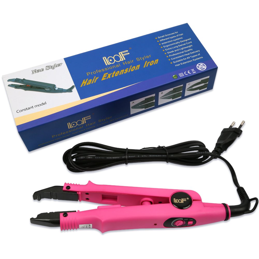 HAUSPROFI Profi Wärmezange Haar Extensions Iron für Haarverlängerung (Rosa), Rosa