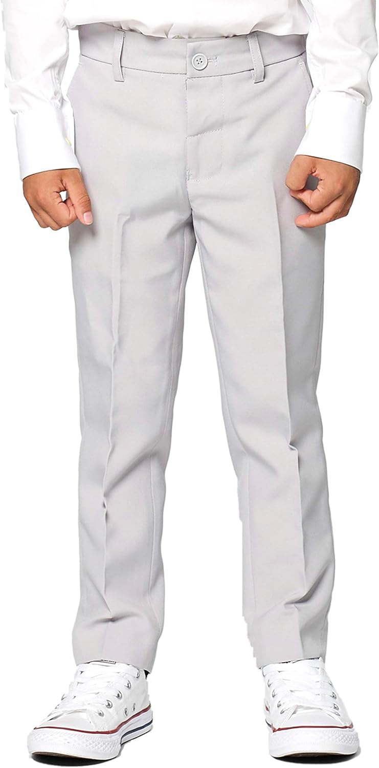OppoSuits Groovy Grey Einfarbiger Anzug für Jungen - Abschlussball- und Hochzeitsfeier-Outfit - Inkl