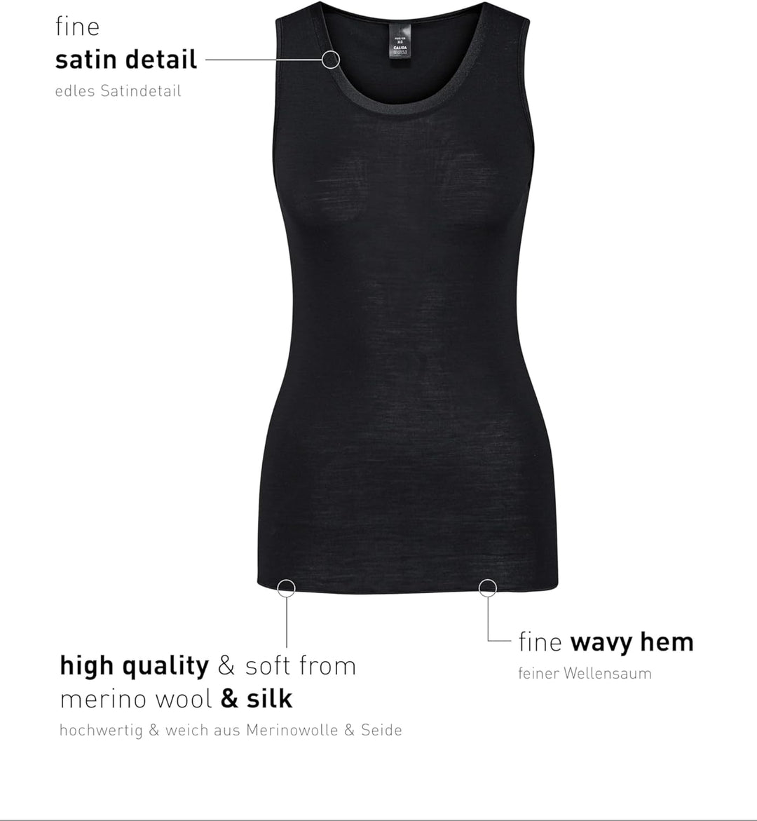 CALIDA True Confidence Tank-Top aus Wolle-Seide Damen, aus Merinowolle und Seide, wärmend, temperatu