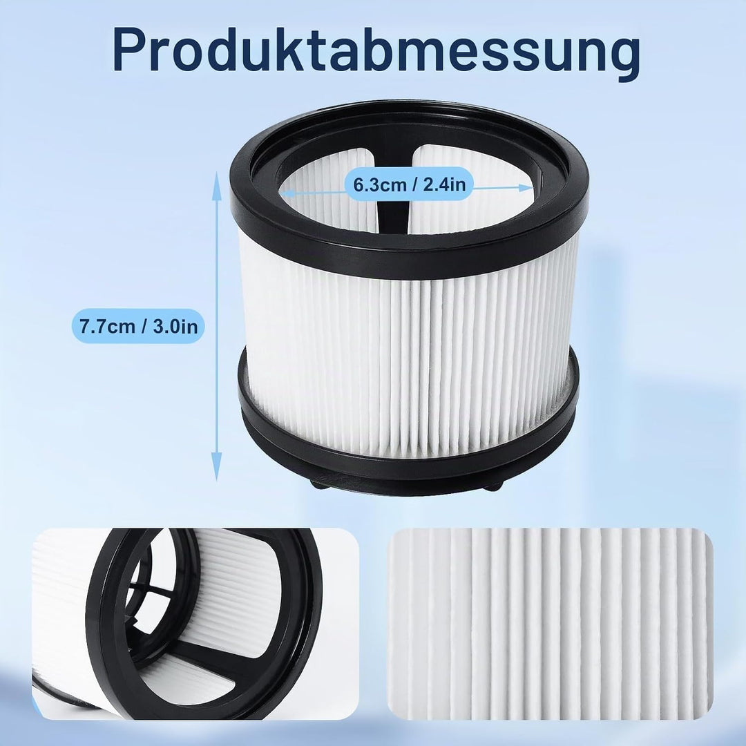 Hepa-Filter Ersatzteile für Levoit LVAC-200 Akku Staubsauger, 4 Nachmotor-HEPA-Filter, 4 Schaumstoff