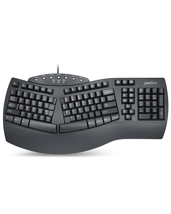 Perixx PERIBOARD 512 Ergonomische Tastatur USB QWERTY US English Layout, Schwarz Kabelgebunden, Kabe