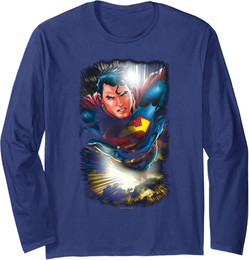 Superman In the Sky Character Langarmshirt