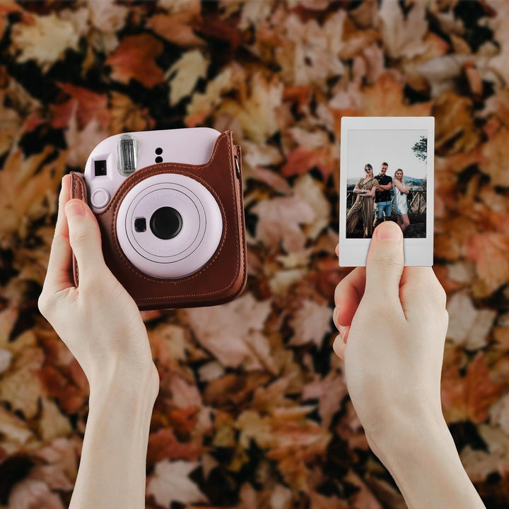 Kameratasche für Fujifilm Mini 12, PU-Leder Schutzhülle Kompatibel mit Instax Mini Instant und Digit