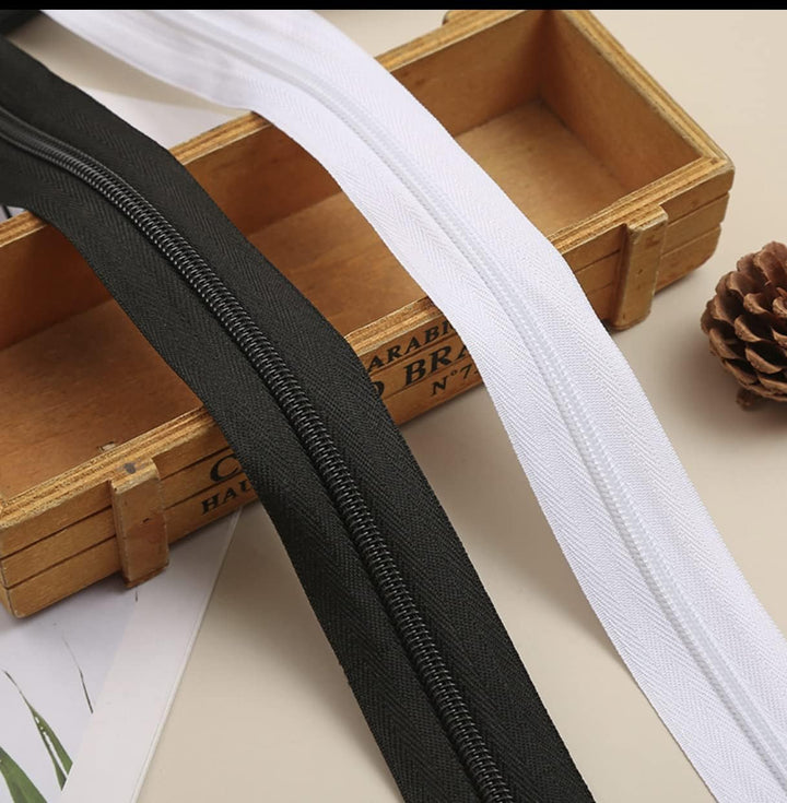 15 Meter / durchgehender Reissverschluss aus Nylon, mit 10 Schiebern aus Metall #10, Reissverschluss