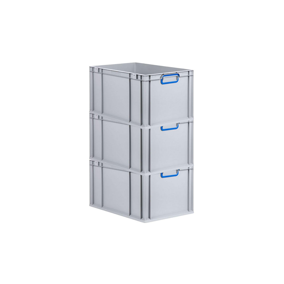 PROREGAL SuperSparSet 3x Eurobox NextGen Color | HxBxT 32x40x60cm | 65 Liter | Griffe blau geschloss