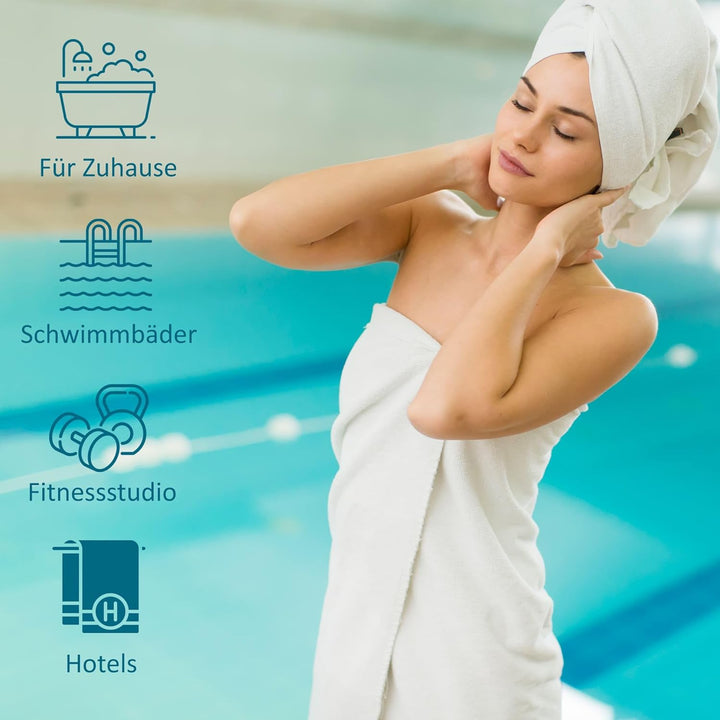 Vency Premium 2er Pack Duschtücher Set - 100% Baumwolle - Saugfähige und langlebige Duschtücher, Grö