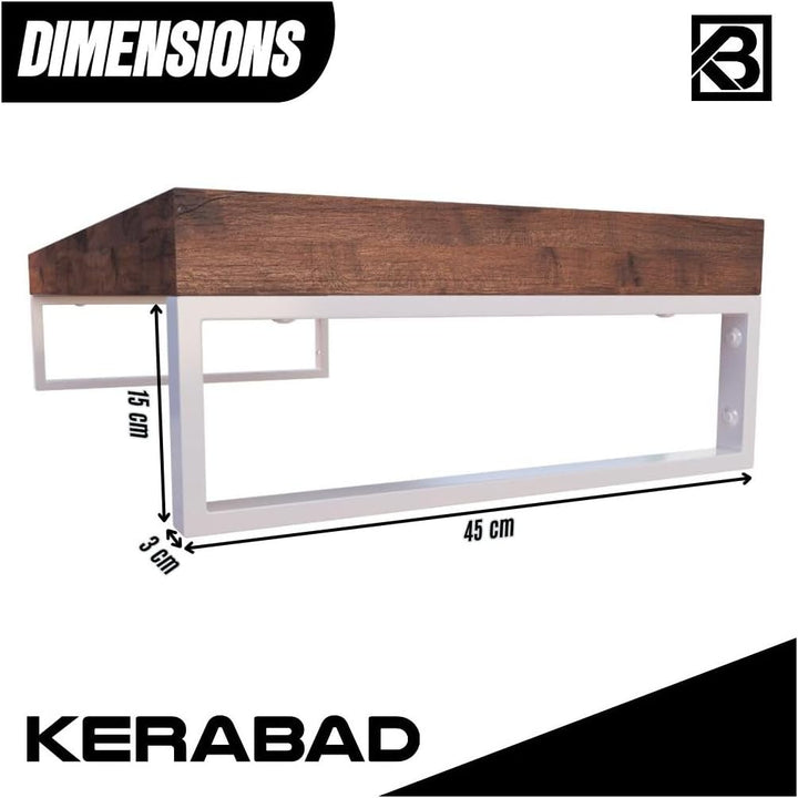 KERABAD 2 Stück Design Konsolenhalter für Waschtischplatte, Waschtischhalter, Regalhalter, Weiss-Mat