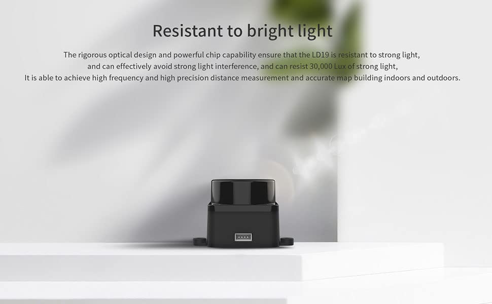 youyeetoo FHL-LD19 Lidar Sensor - 12Meter (39ft) 360° Ranging - Walnut Size, 30K lux Resistant - Pro