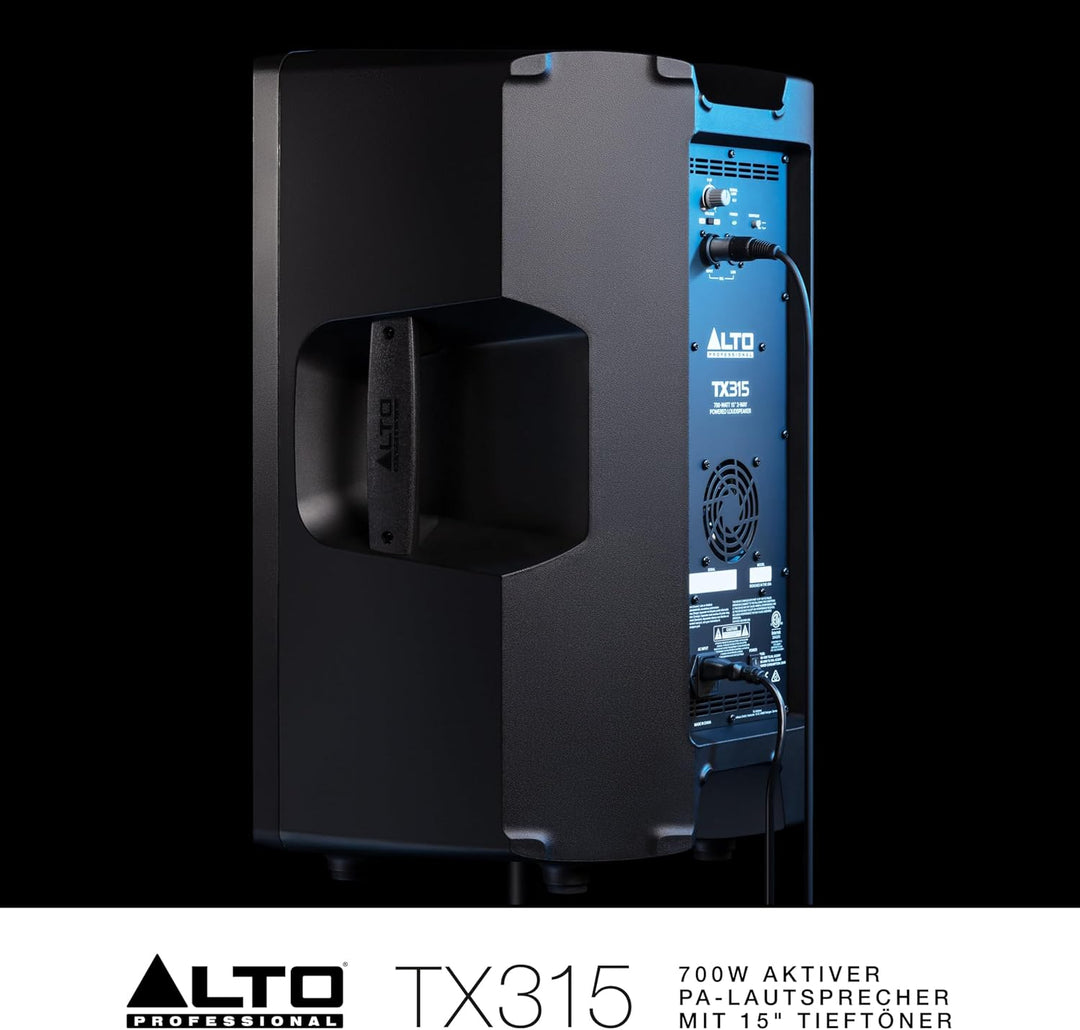 Alto Professional TX315 – 700 Watt 15-Zoll 2-Wege aktiver PA-Lautsprecher mit Signal-Limiting und sc