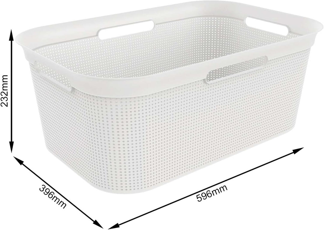 Rotho Brisen Wäscheset 2tlg. 50l, 41l, Kunststoff (PP) BPA-frei, weiss, 50l, 41l, Weiss