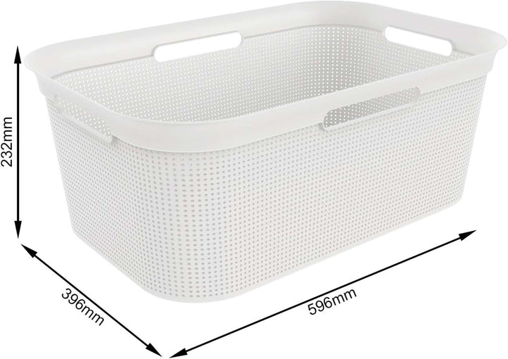 Rotho Brisen Wäscheset 2tlg. 50l, 41l, Kunststoff (PP) BPA-frei, weiss, 50l, 41l, Weiss