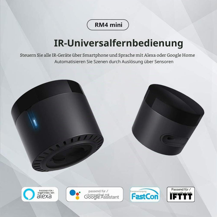 Broadlink - RM4 Mini - Universelle IR-Audio-Video-Fernbedienung, Smart Home WLAN Remote-Hub, kompati