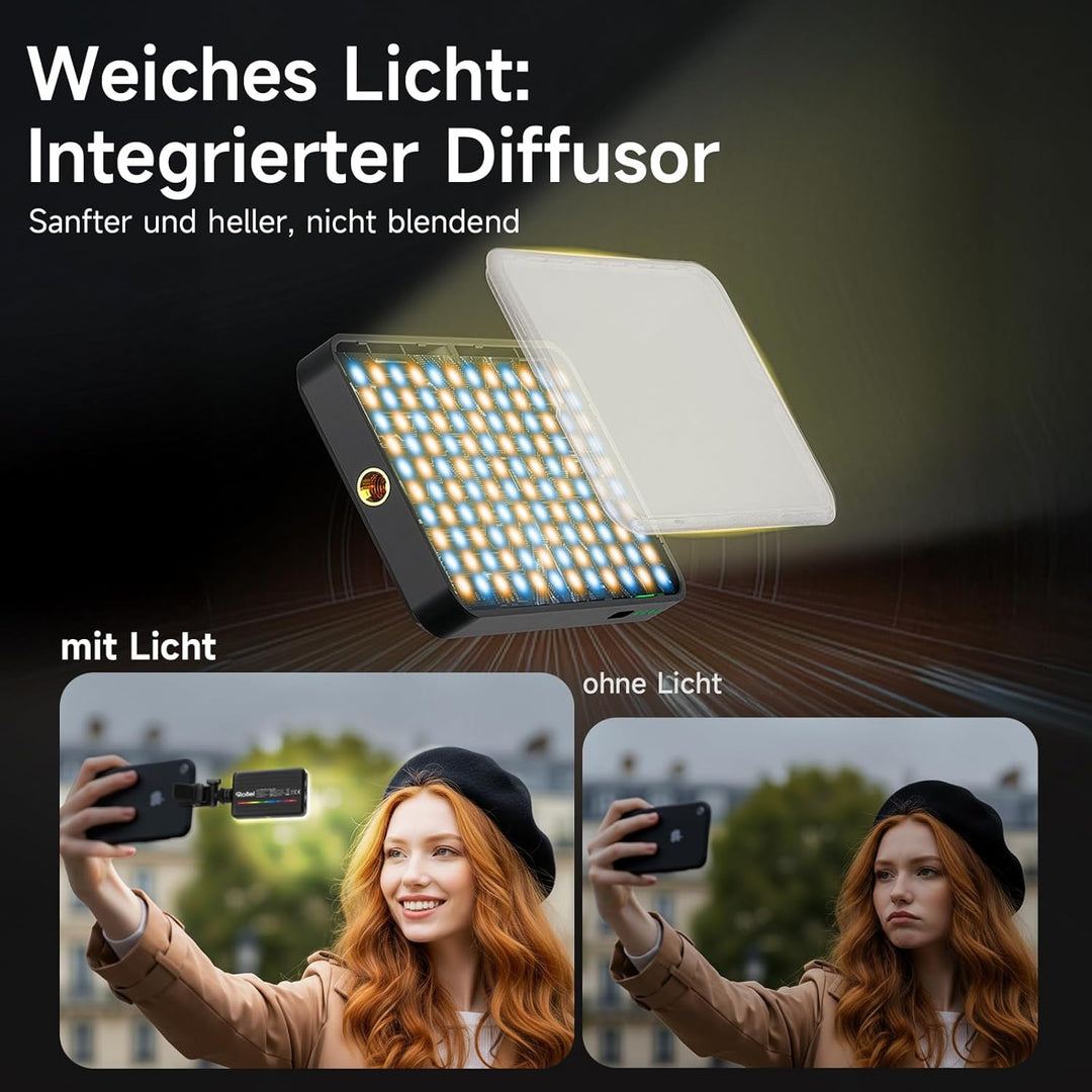 Videoleuchte, Rollei Lumis Mini Creator LED Dauerlicht Fotografie Kompatibel mit Kamera Handy Tablet