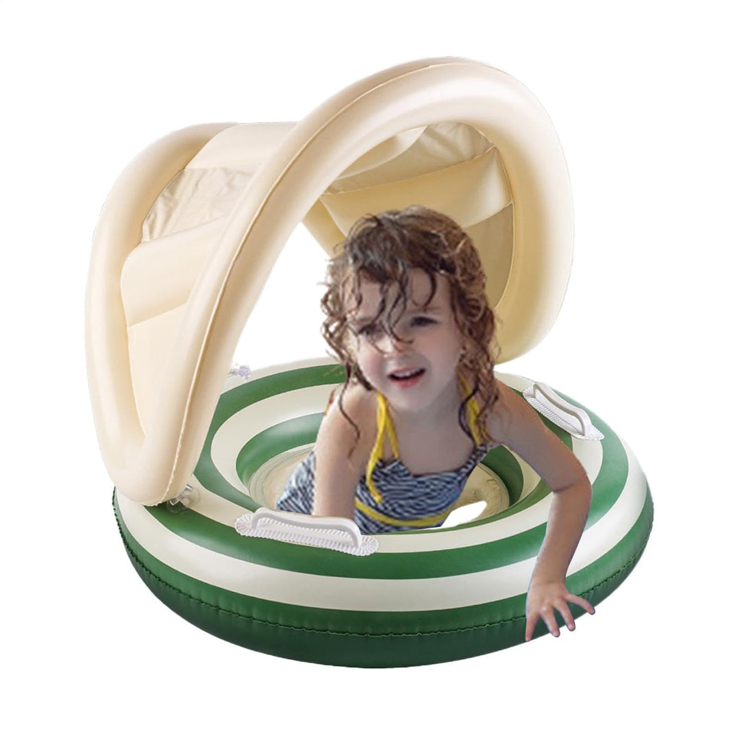 Kinder Aufblasbare Pool Schwimmhilfen - Pool-Aufblasartikel mit Sonnendach,Kinder-Wasserschwimmsitz,