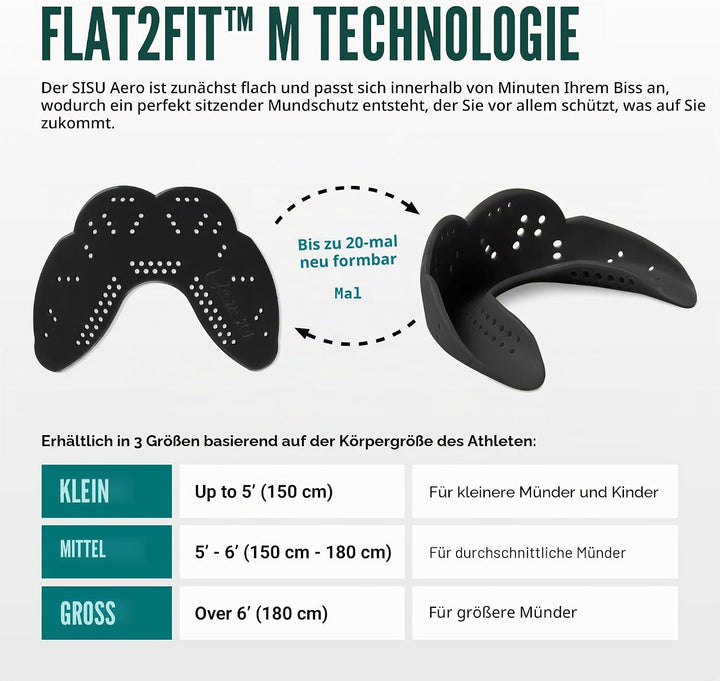 SISU Erwachsene Nextgen Aero Zahnschutz S Anthrazit / Schwarz, S Anthrazit / Schwarz