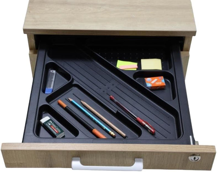 furni24 Rollcontainer, abschliessbarer Aktenschrank mit Schubladen, Büroschrank mit Rollen, für Akte