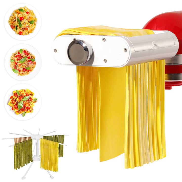 Antree 3-in-1 Roller- und Schneide-Aufsatz-Set für KitchenAid Standmixer, inklusive Nudelblech-Rolle