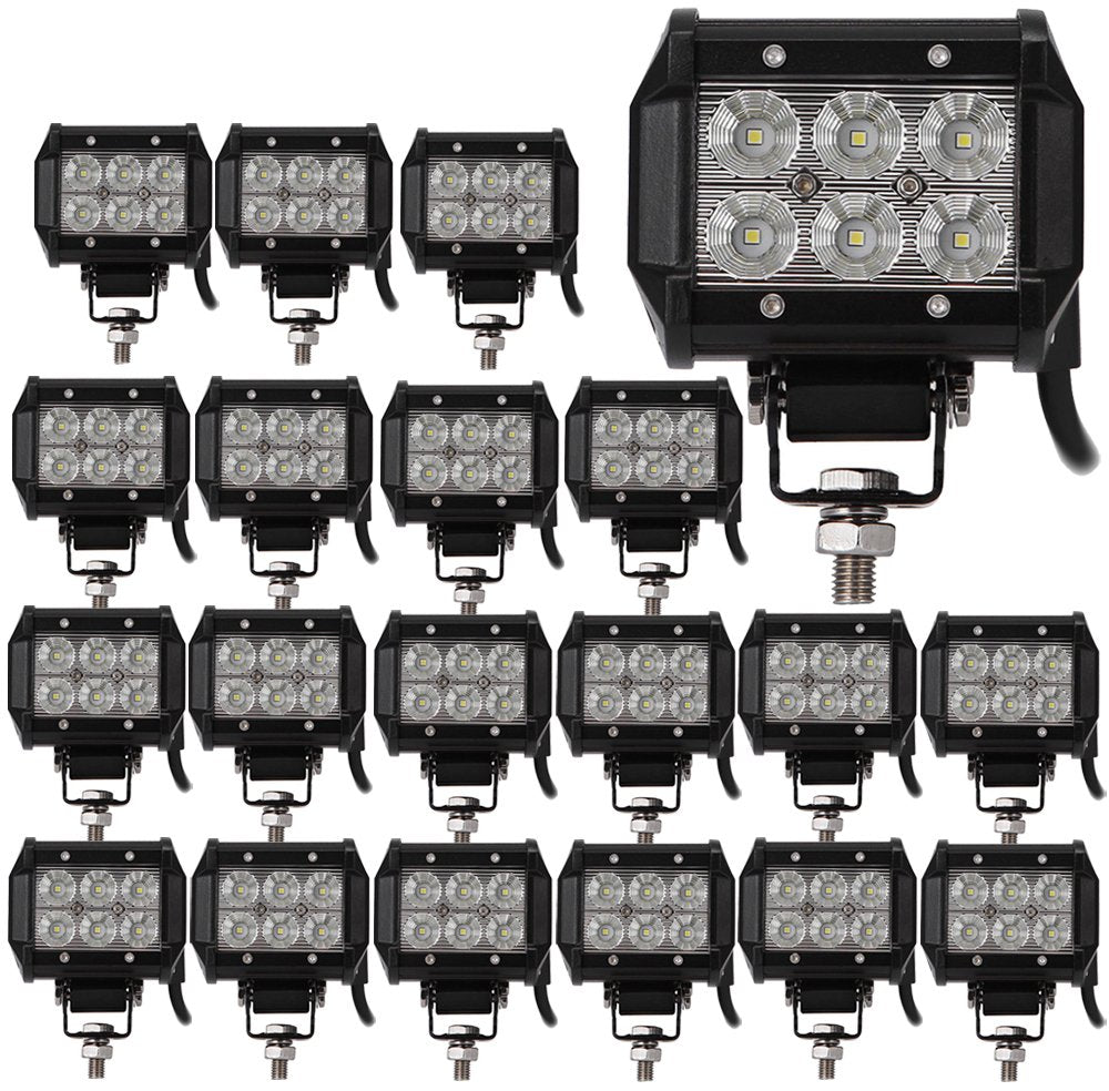 Greenmigo 20X 18W LED Arbeitsscheinwerfer Offroad Lampe Flood Scheinwerfer LED Arbeitslicht Light Ba