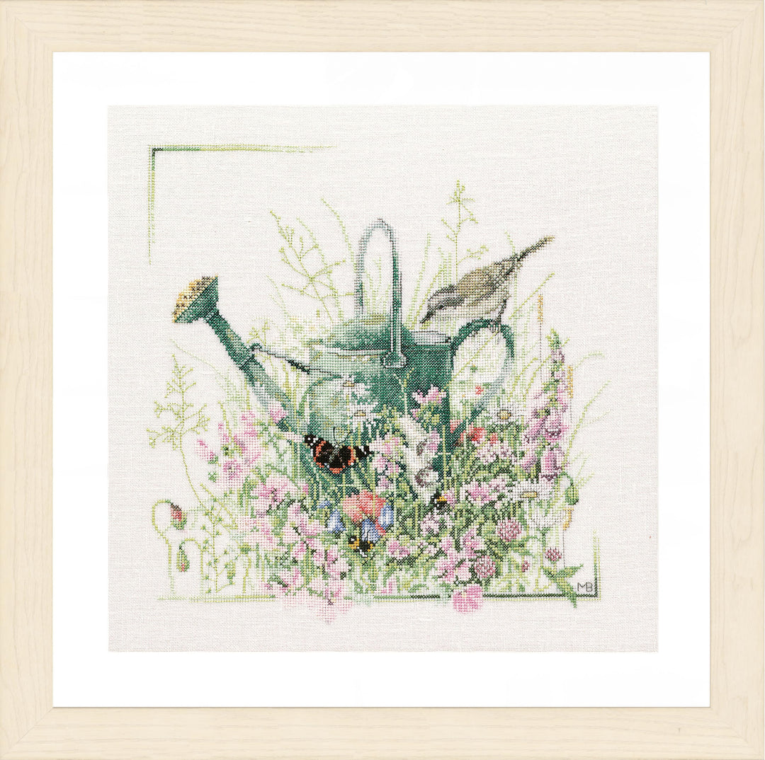 Lanarte Zählmusterpackung Meine Gieskanne Kreuzstichpackung, Baumwolle, Mehrfarbig, 36 x 36 x 0.3 cm