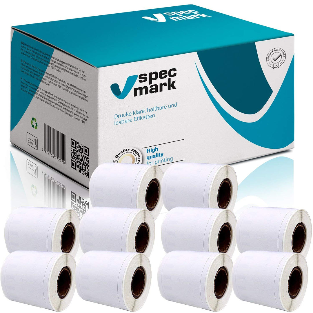10 Etiketten-Rollen kompatibel mit DYMO 99016-2 46mm x 78mm 150 Stück kompatibel zu allen Etikettend