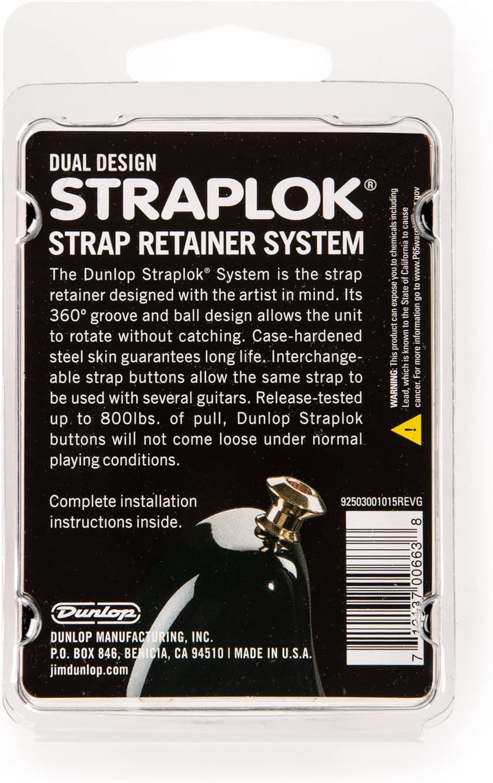 Straplok Jim Dunlop Dual Straplok Dual - Noir Sachet de 2 Noir Noir Dual, Noir Dual