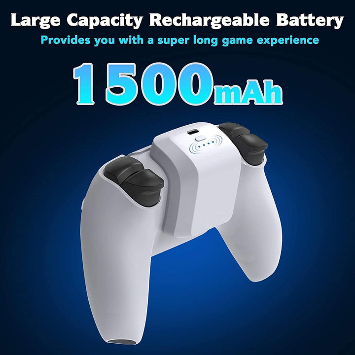 Wiederaufladbarer PS5 Controller Akku, Externer 1500 mAh Schnellladeakku mit LED Anzeige und USB C L