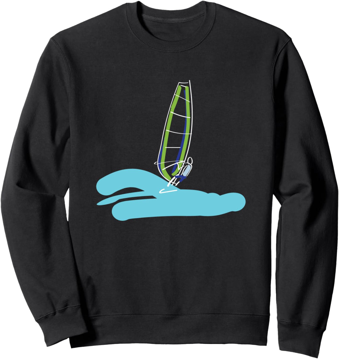 Windsurfen Wassersport, Illustrierte Windsurfer Sweatshirt