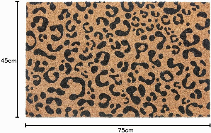 Hanse Home Kokos Fussmatte für Innen - Schmutzfangmatte Natur, Kokosmatte Leopardenmuster, Fussabtre