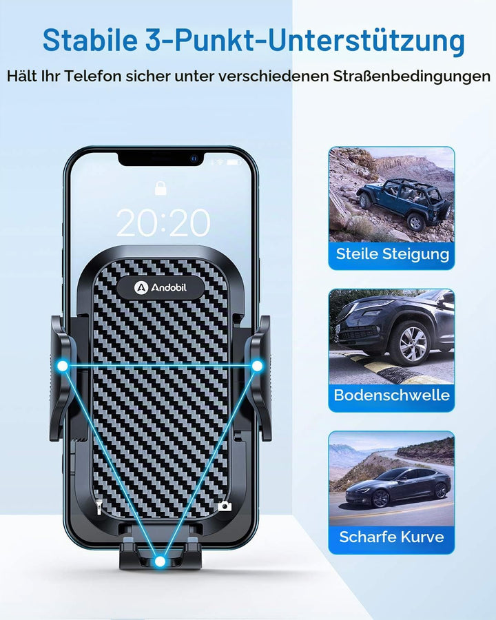 andobil Handyhalterung Auto Getränkehalter, Ultimate Einfache Klemme Hände frei Handyhalter für Auto