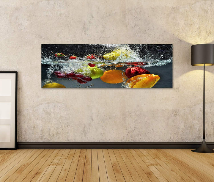 islandburner Bild auf Leinwand Plätschernde Frische Früchte Bilder Wandbilder Poster Leinwand 120x40