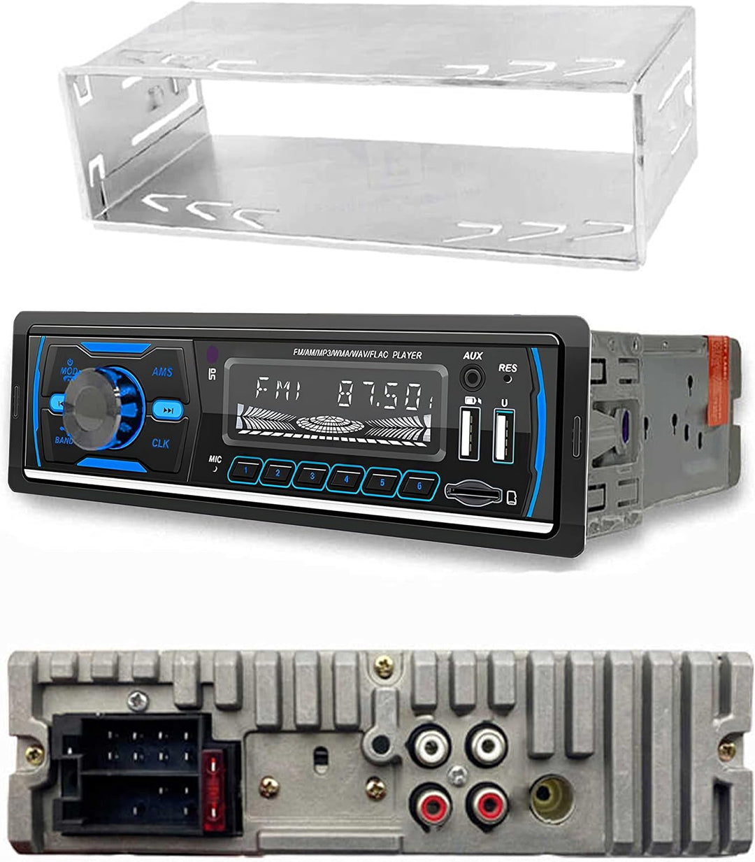 Retoo Autoradio mit Bluetooth Freisprecheinrichtung und Fernbedienung, 1 DIN MP3 Player mit 2 USB fü