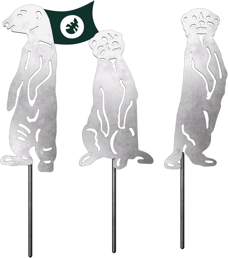 VERDOBA Erdmännchen Gartendeko Rost - Erdmännchen Figuren Set in Rostoptik - Gartenstecker Rost - Ga